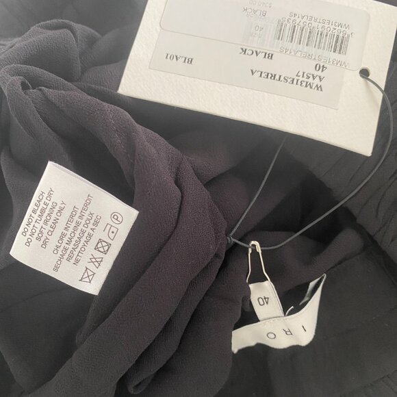 NWT IRO Black Asymmetric Draped Mini Pull On Skirt Size FR 40 M L MSRP $245 - Picture 9 of 9